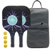 Pagaies de pickleball raquettes de tennis raquettes pagaies de cornichon ensemble de 4 boules de pickleball et 1 sac de transport en nid d'abeille de fibre de fibre de carbone de carbone avec poignée ergonomique