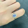 Anneaux de cluster 5 3mm Naturel Tanzanite Bague Réglable Femelle Bijoux Pour Femmes Cadeau En Gros De Haute Qualité Vintage Fine