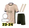 Nieuwe 23 24 MBAPPE HAKIMI voetbalshirts N.Mendes M.ASENSIO derde Maillots de voetbal 2023 2024 M.ASENSIO VERRATTI 4e Heren en kindertenue shirt uniformen