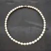 Colliers 7mm blanc ovale Collier de perles d'eau douce aimant fermoir 14K or rempli aimant fermoir Vintage perle gracieuse femme Collier Perles