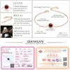 Bangles Lamoon Classic Simple 6mm 1.1CT 100% Natural Red Garnet 925 Sterling Silver Jewelry S925 Charm Armband LMHI021