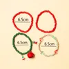 Strand Simplified Christmas Beaded Bracelet Set Colorful Rice Bead Bell Jewelry Wholesale