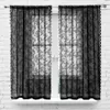 Gardin spets gardin luftig solskyddsmedel tunn dammtät tvättbar dekorativ tårbeständig blommig mönstrad svart spets ren gardin för hemmet