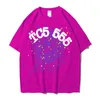 Designer tees aranha t camisa rosa roxo jovem bandido sp5der moletom 555 camisa homens mulheres hip hop web jaqueta moletom aranha sp5 tshirt de alta qualidade 4f2d