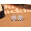 18K Pure Gold 11 mm 0,9ct Natural Diamond Studs kolczyki Akcesoria ślubne Biżuteria