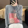 Womens knits tees lowewe designer womens knitted Loose sweater knitwear swetashirts Crew neck clothing Top