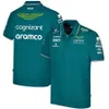 Męskie koszulki F1 Racing Suit T-shirt z krótkim rękawem stojąc na szyi koszulę polo Aston Martin Team męska koszulka oddychająca sdmk