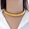 New Men's gold short Necklace 18k solid gold fill Snake hoop Necklace Hip Hop Personality Necklace