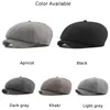 Berets Mens Autumn Winter Vintage Cotton Plush Flat Cap Tweed Baker Boy Hat Herringbone Sboy Beret Ivy Thicken Unisex