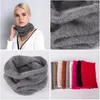 Sjaals Sparsil Vrouwen Winter Nertsen Kasjmier Ring Hals Cover Wraps Zachte Warmer Enkele Lus Wollen Kraag Vrouwelijke Effen Kleur Sjaal