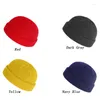 BERETS 1PCS UNISEX MEN DONNE DONNA BEANIE HACK BIFFED COSTA INVERNO TURN SKI SOLID PESCI DOCKER CAP CAPILI