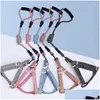 Dog Collars Leashes Classic Anti-Stroke Small Harness Leash Suit Arnes Perro Pearl Puppy Chain Medium Cats Pet Accessories Necklac Dhscs