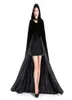 Cheap Long Fur Hooded Cloaks Winter Wedding Capes Wicca Robe Warm Hallowmas Christmas Black Events Accessories61168921230329