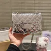 24C Star Bag 20cm Designer Womens Shoulder Bag Shiny Patent Leather Diamond Check Gold Hardware Metal Buckle Luxury Tote Matelasse Chain Crossbody Bags Cute Pendant