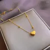 Anhänger Halsketten Trendy Edelstahl Vergoldete Halskette Herz Design Choker Schmetterling Charm Kragen Frauen Schmuck Für Geschenk