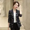 Costumes pour femmes Femmes Blazer Corée Casual Slim Blazers Vestes Manteau de travail Vêtements d'extérieur Mode Printemps Carrière Femme Veste Bureau Dame