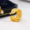 Rings 18K Gold Tone 925 Silver Leaf Pattern Nature Bridal Ring CZ Row Decoration Open Wedding Band Engagement Floral Fine Jewelry 2021