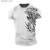 T-shirts pour hommes Mode Hommes T-shirt Animal Totem Imprimer T-shirt pour hommes surdimensionnés-Chemises simples à manches courtes Tops Street Casual Vêtements pour hommes Q240220