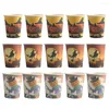 Disposable Cups Straws 30PCS Halloween Themed Pattern Cup Party Paper Holiday