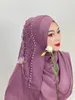 Sciarpe Dubai Party Nappe Perline Sciarpa Musulmana Hijab Turbante Avvolge la testa Malesia Scialli lunghi Copricapo 168/69 cm