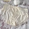Calcinha feminina 2024 roupa interior para mulheres cetim traceless gelo seda senhora respirável sexy puro desejo grande cintura média M-XXL