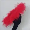 Andra handverktyg 2Meter Ostrich Feather Boa 3ply för hantverk Party Wedding Dress Decoration Pink Plume Scarf Shawl Clothing Sying ACC DHVLZ