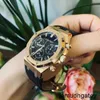 AP Orologio da polso Orologio automatico Top Orologio da polso Orologio da uomo Royal Oak Serie 26240or Oro rosa Piastra nera Cintura Uomo Moda Tempo libero Affari Sport Indietro Trasparente Me