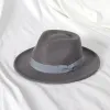 Snapbacks 2022 Nieuwe mode mannen Fedoras hoed dames jazzhoed met vlinderdas elegante lente zwart wollen blend cap buiten casual vilt hoed