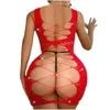 Sexy kostuums cosplay jurk lingerie vrouwen body strass kruis holle sling stripper outfit exotische clubwear dames slanke onderjurk