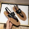 Sandals Flip flops Beach Shoes C Family Fashion Herringbone Sandals Womens Summer Outwear Versatile Canvas Letter Womens Shoes T240220
