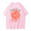 Women's Sp5der Hoodie T-shirt Street Clothing Spider Web Pattern Printed Couple Shirt Summer Sports Wear Designer Top shirt