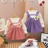 Robes de fille printemps enfants robe manches bouffantes princesse fleur Costume de mariage enfant en bas âge vêtements fête d'anniversaire bébé A981