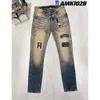 Designer Mens Amirs Jeans High Street Hole Star Patch Men's Womens Amirs Star Embroidery Panel Trousers Stretch Slim-Fit Trousers Jean Pants New Style 335