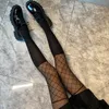 Kvinnors strumpor JK Girls Tights Patchwork Sheer Black Plaid Thigh High Stockings Pantyhose Sexig underkläderkropp