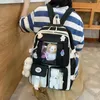 Schultaschen 5 teile/satz Kawaii Frauen Rucksack Koreanische Nette Studentin Mädchen Große Kapazität Schultasche