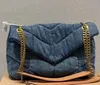 2024 designer Borsa a tracolla a catena Borsa a tracolla Borse Denim Tela Moda Oro Argento Hardware Lettera Hasp Borse a tracolla