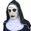 Party Masks The Nun Horror Mask Cosplay Valak Scary Latex Masks With Headscarf Full Face Helmet Halloween Party Props 2209082649