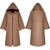 Men's Trench Coats Adult Kids Cloak Solid Color Hooded Witch Vampires Cape Halloween Masquerade