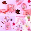 Altri articoli per feste per eventi Confezione da 12 kit Lets Go per ragazze postumi di una sbornia Sacchetti regalo per bomboniere Rosa Cowgirl Decorazione Addio al nubilato Sposa Gallina S Dhmgc