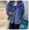 Women's Fur Winter Oversized Colorful Leopard Print Faux Coat Women Long Sleeve Zip Up Warm Soft Fluffy Jacket Korean Fashion