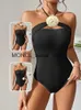 Maillots de bain pour femmes Peachtan Black One Piece Maillot de bain Femme 2023 Luxe Bandeau Corée Style Mariée Beachwear Monokini BodyH2422088