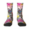 Women Socks Logo Cartoon Characters Kawaii Strumpor Spring Anti Bakteriell flickor Soft Design Running