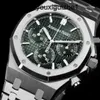 AP Wristwatch Mens WIST WATW WAKN WODNIE 26240st 50. rocznica zielona płyta Three Oczy Chronograph Automatyczna mechaniczna męska płyta zegarkowa 41 mm Automatyczna pochodnia