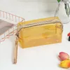 Sacs de rangement imperméables en PVC, trousse de toilette transparente à fermeture éclair avec poignée, pochette de maquillage transparente Portable, sacs à cosmétiques Q949