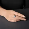 Rings Potiy Infinity Genuine Natural Swiss London Sky Blue Topaz 925 Sterling Silver 3 Stones Luxury Ring for Women Fine Jewelry