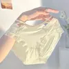 Women's Panties Breathable Transparent For Girls Lingeries Cotton Crotch Mid-waist Silk Sweet Briefs Mesh Women Lace Korean Underwear