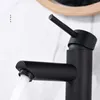 Rubinetti per lavabo da bagno in acciaio inox 304 verniciato nero freddo e rubinetto mobile a bocca dritta