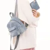 Sacos escolares mini marca designer denim mochila feminina moda simples saco de viagem ombro duplo alça superior
