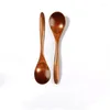 Set di stoviglie 6 pezzi Cucchiai di legno per miele 6,7 pollici Piccolo perfetto Zuppa Mangiare Scooping Barattoli Contenitori Mini Table Scoop