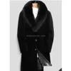 Męskie mieszanki wełny męskie 2021 Zimowe projektanty kurtki Hombres ciepłe wiatraka długa odzież wierzchnia płaszcza czarna gęstość płaszcza M-6xl Drop D Dhphx